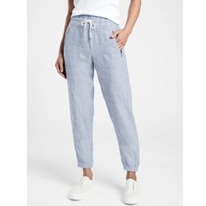 NEW! Athleta Retreat Linen Joggers In Light Blue Size 6